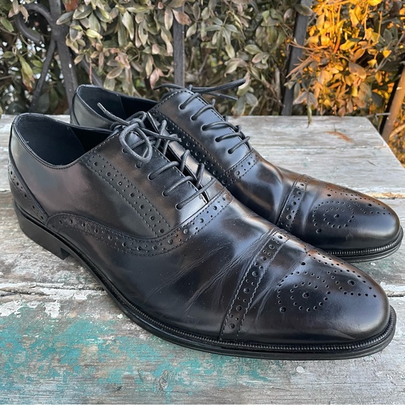 Kenneth Cole Reaction black leather dress shoes loafers 12 main image 4